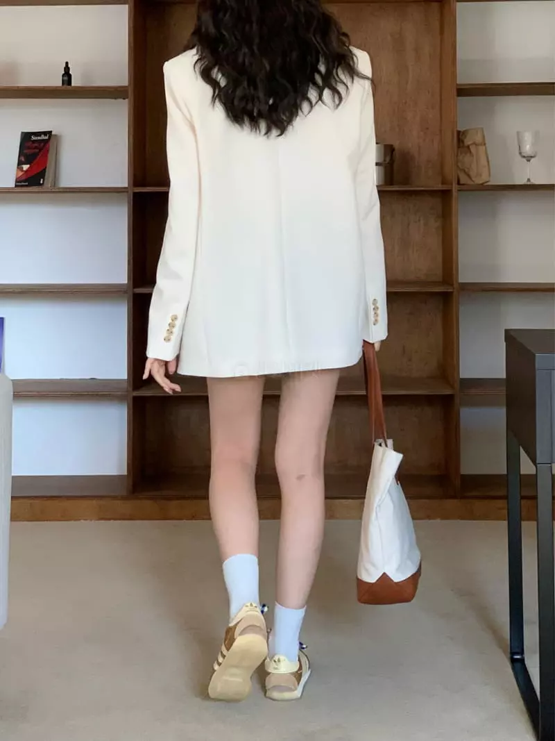 Marron - Korean Women Fashion - #womensfashion - Mer No Collar Jacket - 6