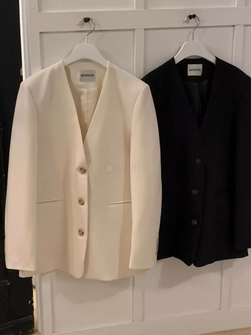 Marron - Korean Women Fashion - #womensfashion - Mer No Collar Jacket - 8