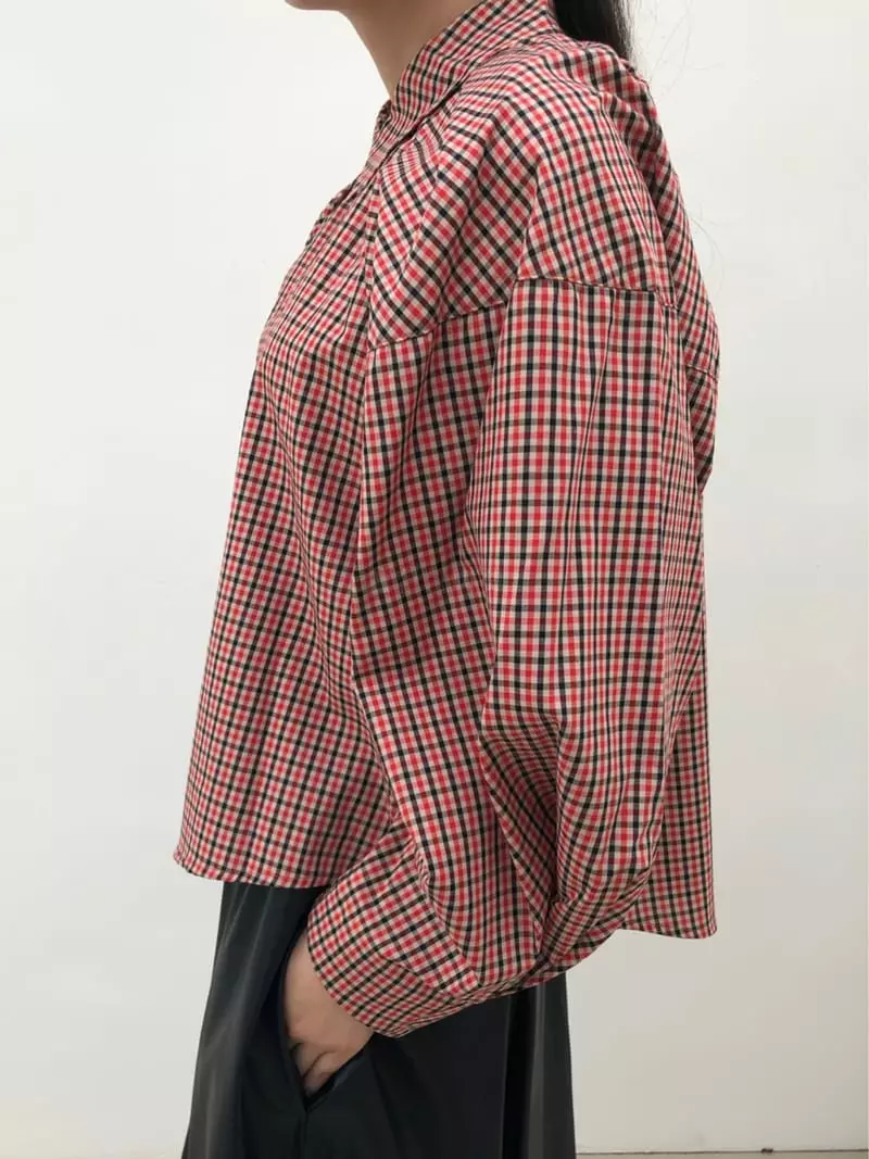 Matilda - Korean Women Fashion - #momslook - Diva Check Shirt - 2