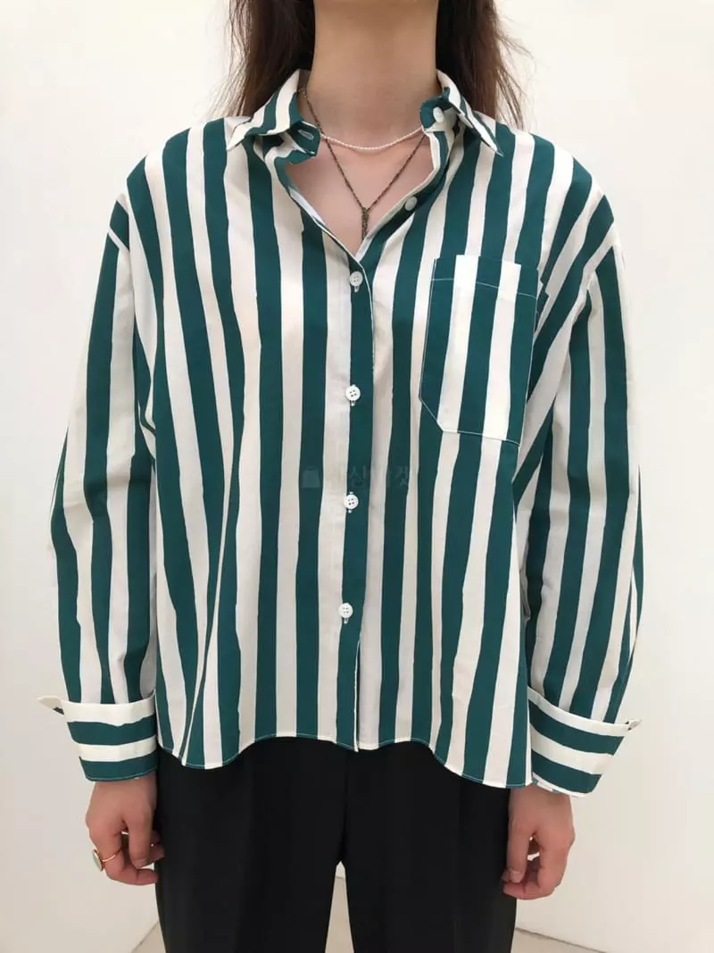 Matilda - Korean Women Fashion - #momslook - Stripes Shirt - 2