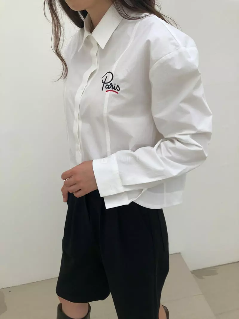 Matilda - Korean Women Fashion - #momslook - Paris Embroidery Shirt - 2