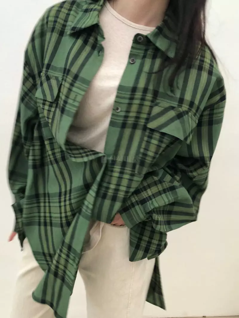 Matilda - Korean Women Fashion - #restrostyle - Check Shirt