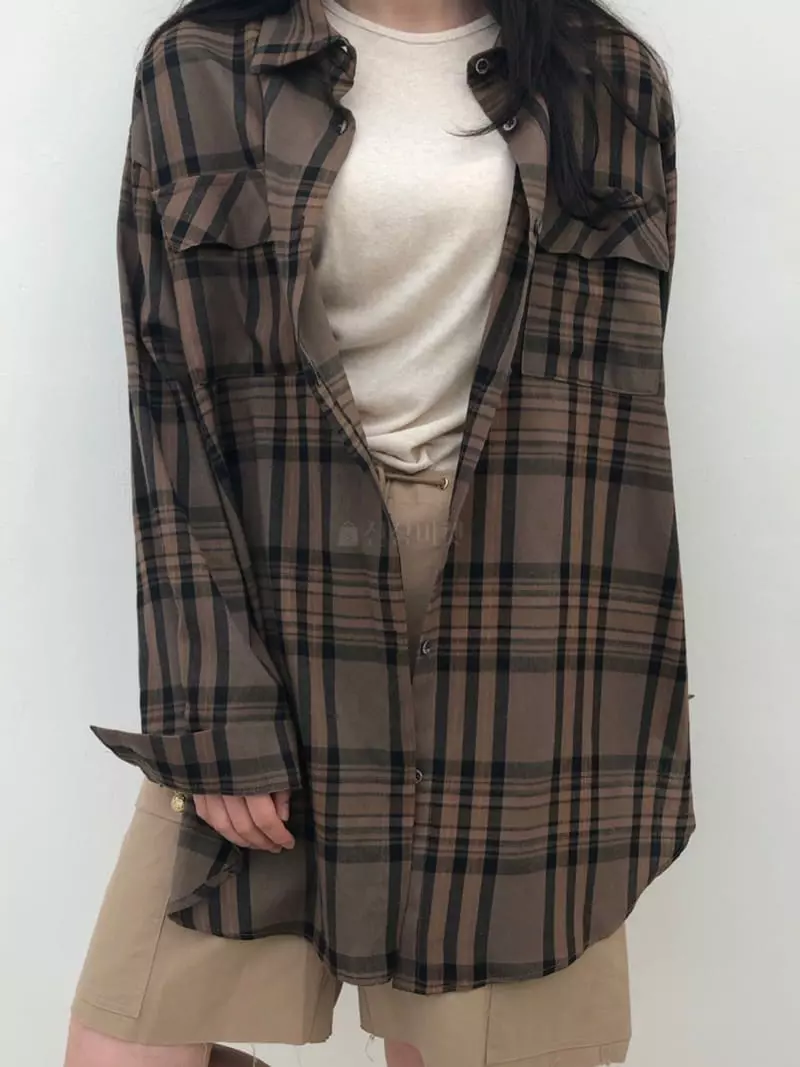 Matilda - Korean Women Fashion - #shopsmall - Check Shirt - 3