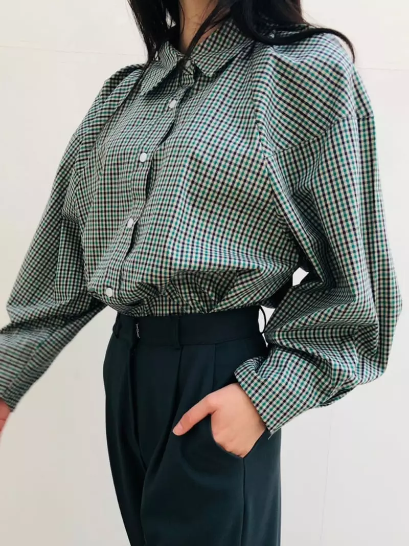 Matilda - Korean Women Fashion - #womensfashion - Diva Check Shirt - 3