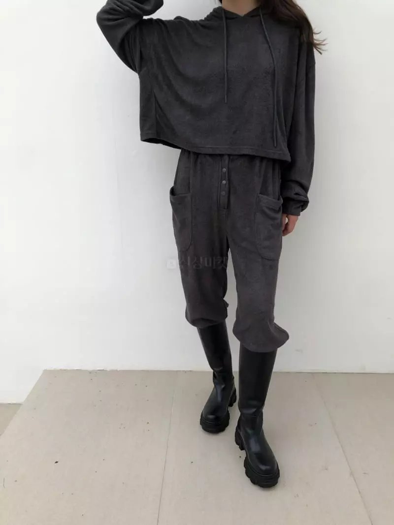 Matilda - Korean Women Fashion - #momslook - Tery Hoody Set - 4