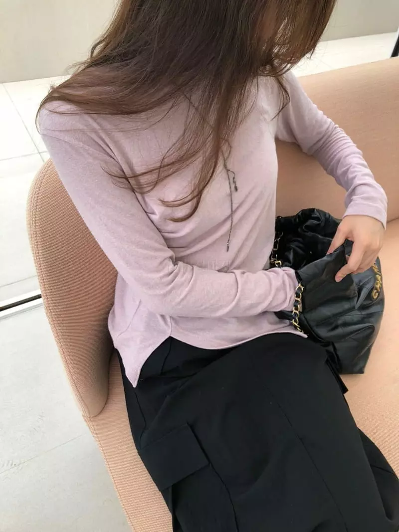 Matilda - Korean Women Fashion - #womensfashion - Wrinkle Unbal Tee - 3
