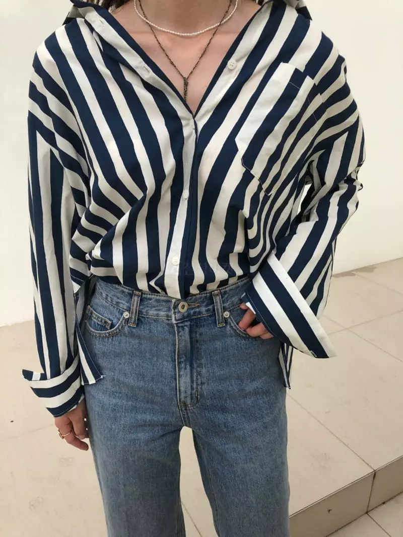 Matilda - Korean Women Fashion - #womensfashion - Stripes Shirt - 3