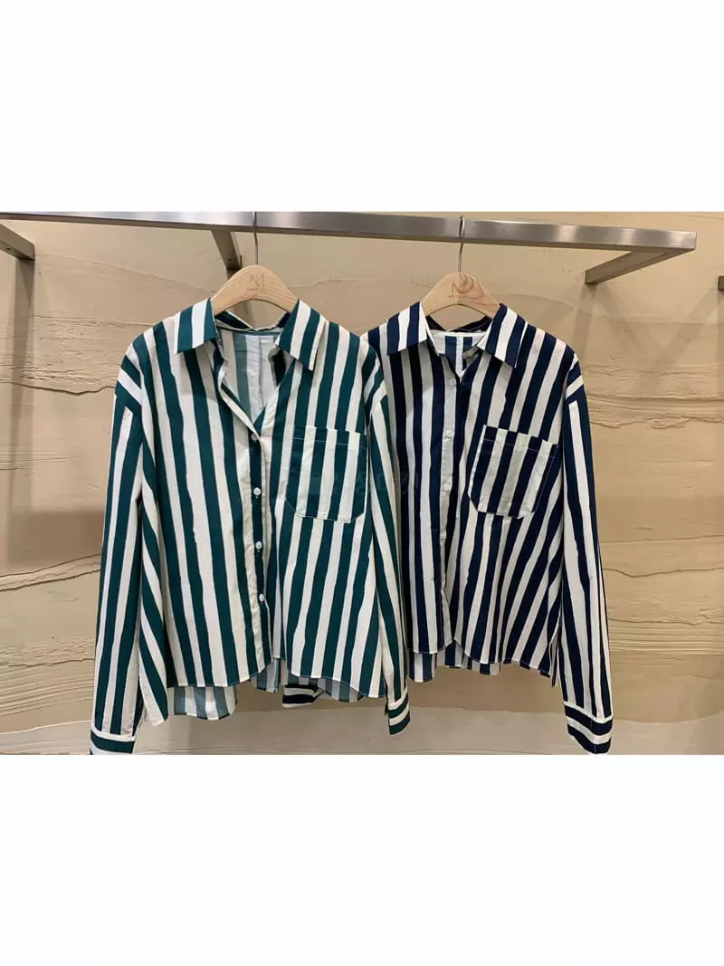 Matilda - Korean Women Fashion - #womensfashion - Stripes Shirt - 5