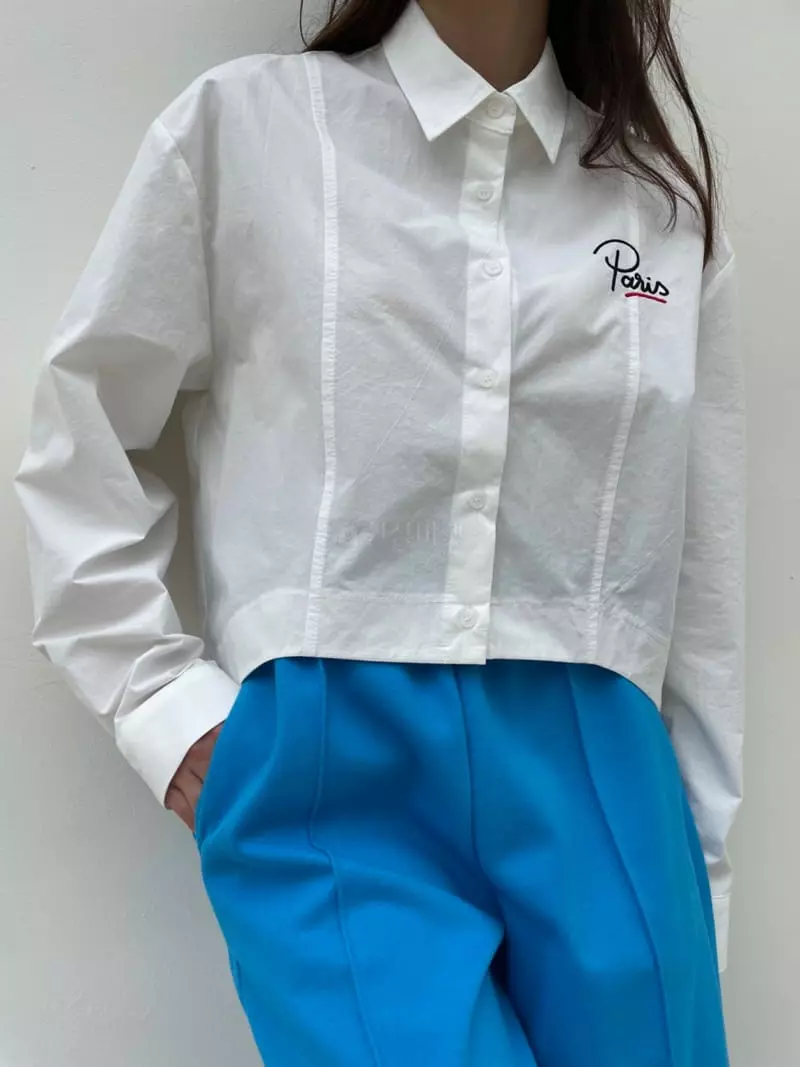 Matilda - Korean Women Fashion - #womensfashion - Paris Embroidery Shirt