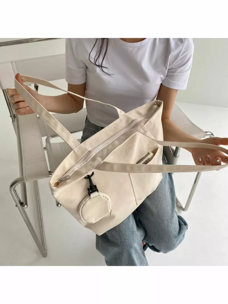 Megoshop - Korean Women Fashion - #momslook - Canvas Coin Shoulder Bag - 10