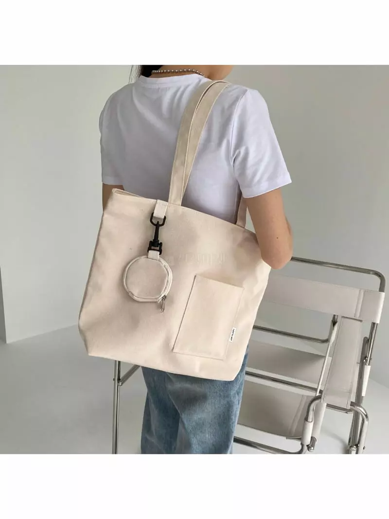 Megoshop - Korean Women Fashion - #momslook - Canvas Coin Shoulder Bag - 12