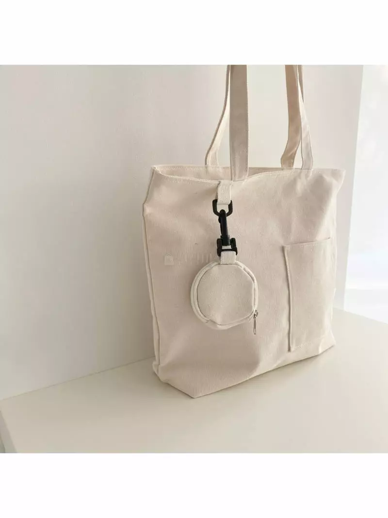 Megoshop - Korean Women Fashion - #momslook - Canvas Coin Shoulder Bag - 2