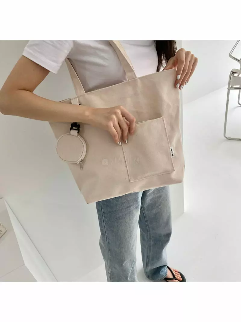 Megoshop - Korean Women Fashion - #momslook - Canvas Coin Shoulder Bag - 8
