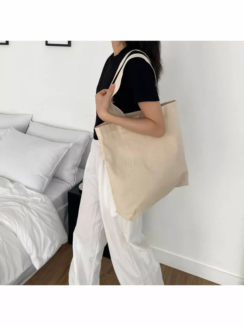 Megoshop - Korean Women Fashion - #momslook - Canvas Eco Bag - 3