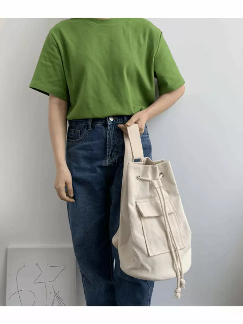 Megoshop - Korean Women Fashion - #momslook - Canvas Bag - 5