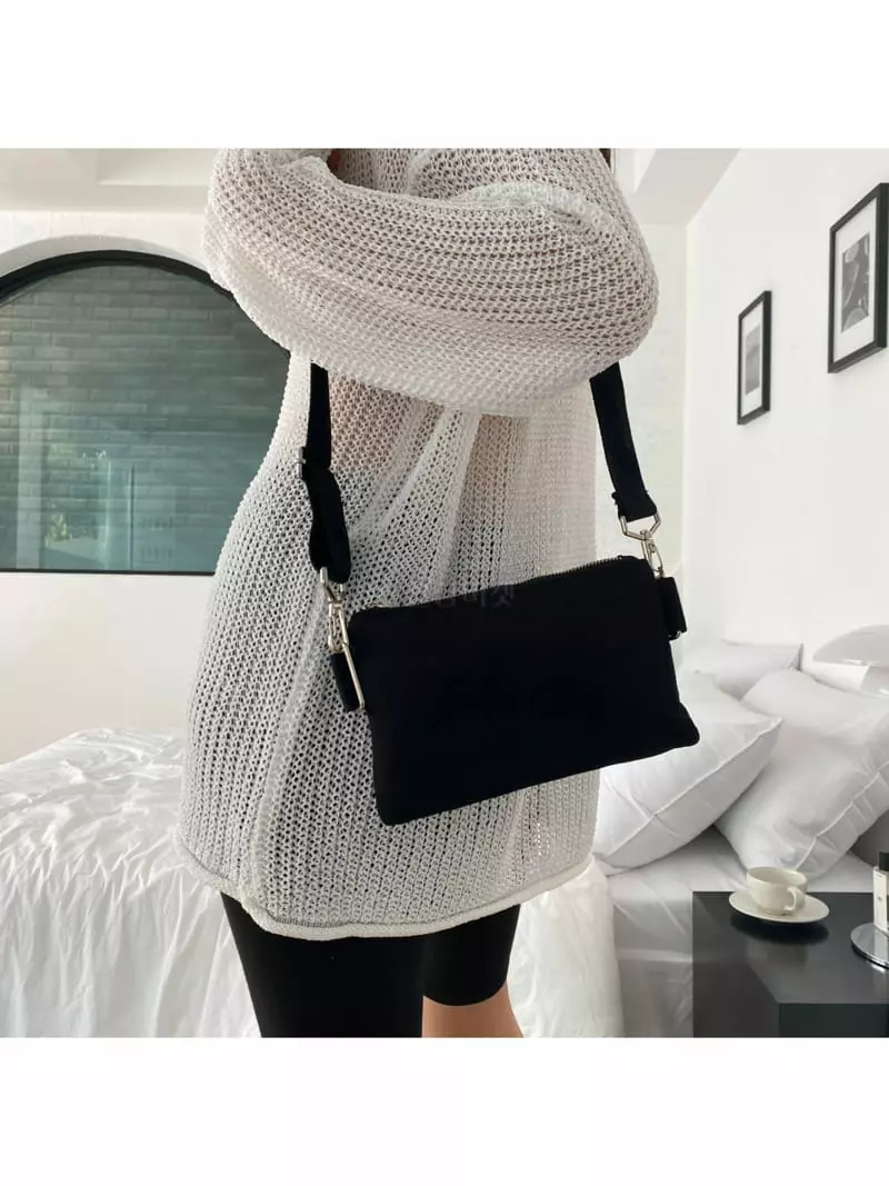 Megoshop - Korean Women Fashion - #momslook - Canvas Mini Cross Bag - 7