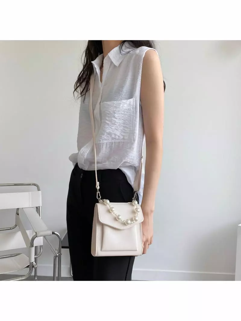 Megoshop - Korean Women Fashion - #momslook - Pearl Stripes Bag - 12