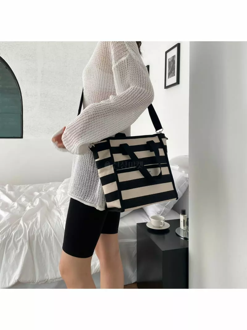 Megoshop - Korean Women Fashion - #momslook - Stripes Square Cooler Bag - 10