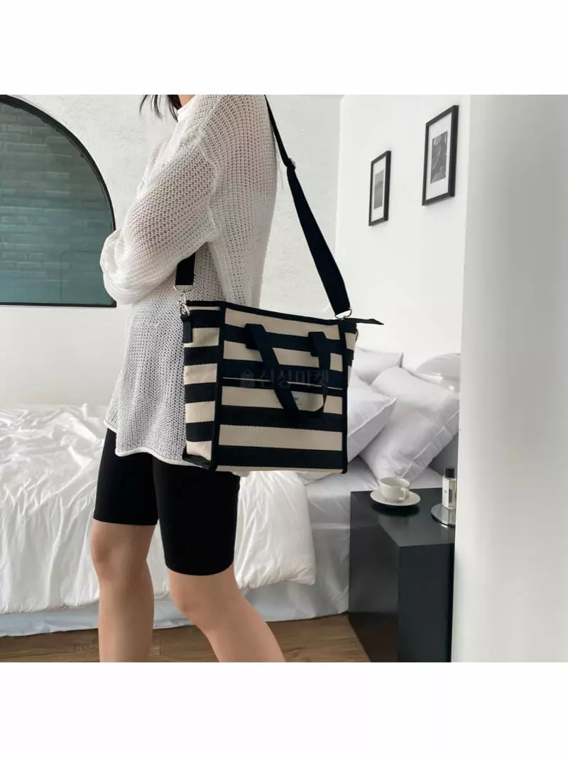 Megoshop - Korean Women Fashion - #momslook - Stripes Square Cooler Bag - 12
