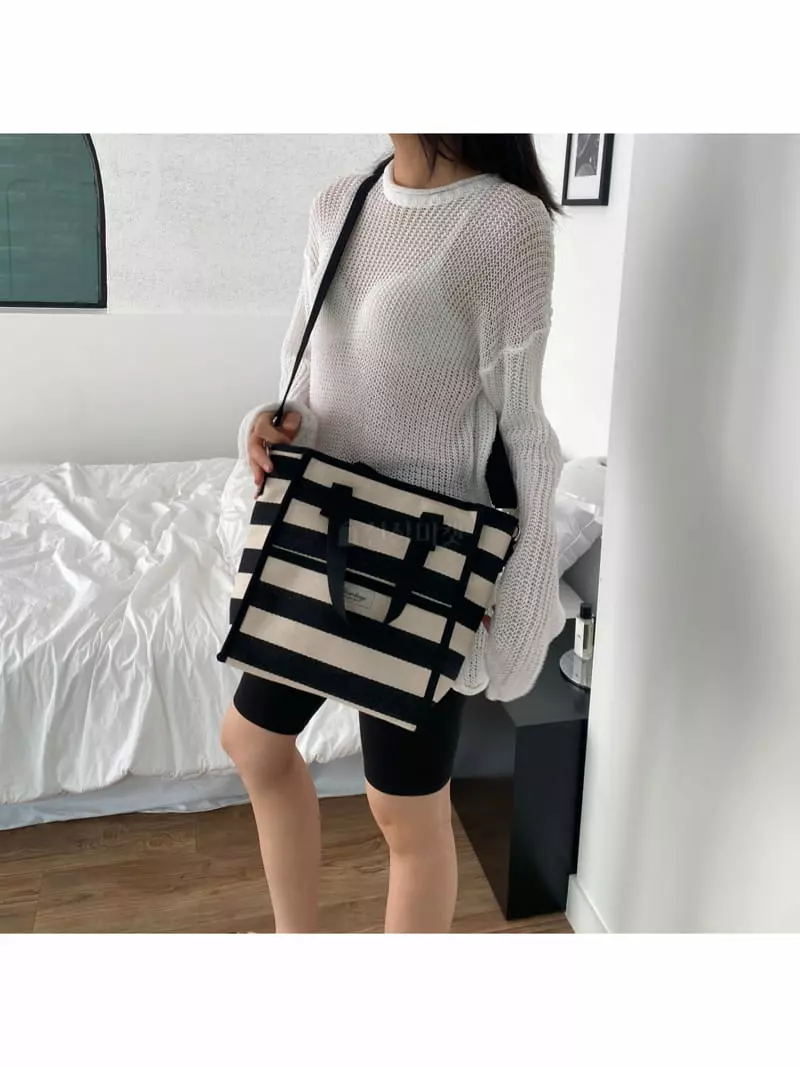 Megoshop - Korean Women Fashion - #momslook - Stripes Square Cooler Bag - 6
