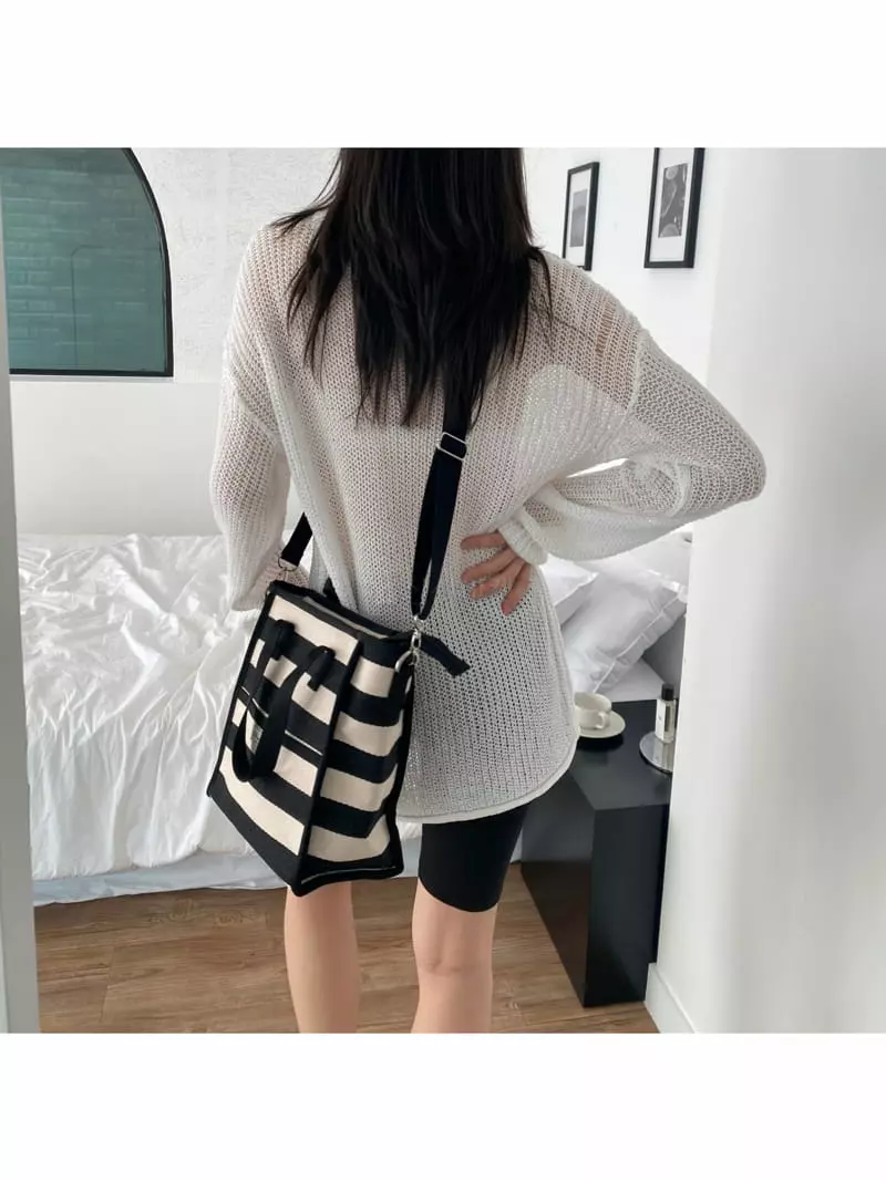 Megoshop - Korean Women Fashion - #momslook - Stripes Square Cooler Bag - 8