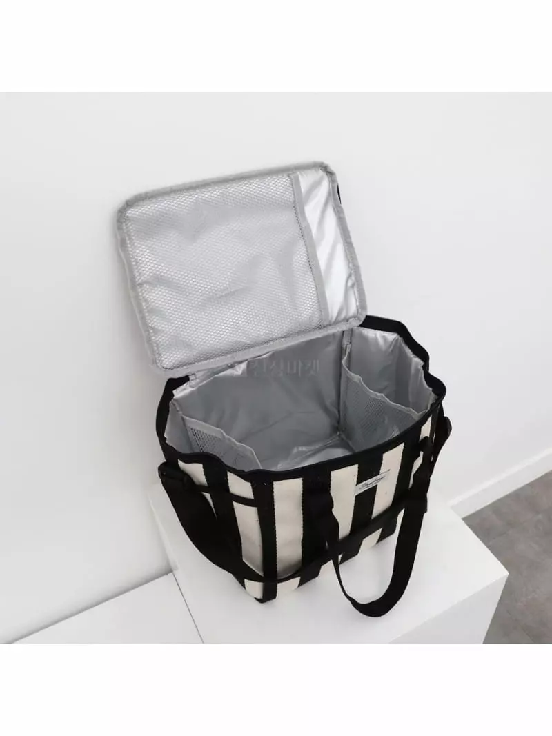 Megoshop - Korean Women Fashion - #momslook - Stripes Cooler L Bag - 2