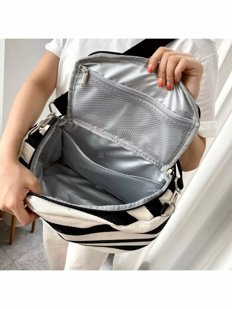 Megoshop - Korean Women Fashion - #momslook - Stripes Cooler D Bag - 3
