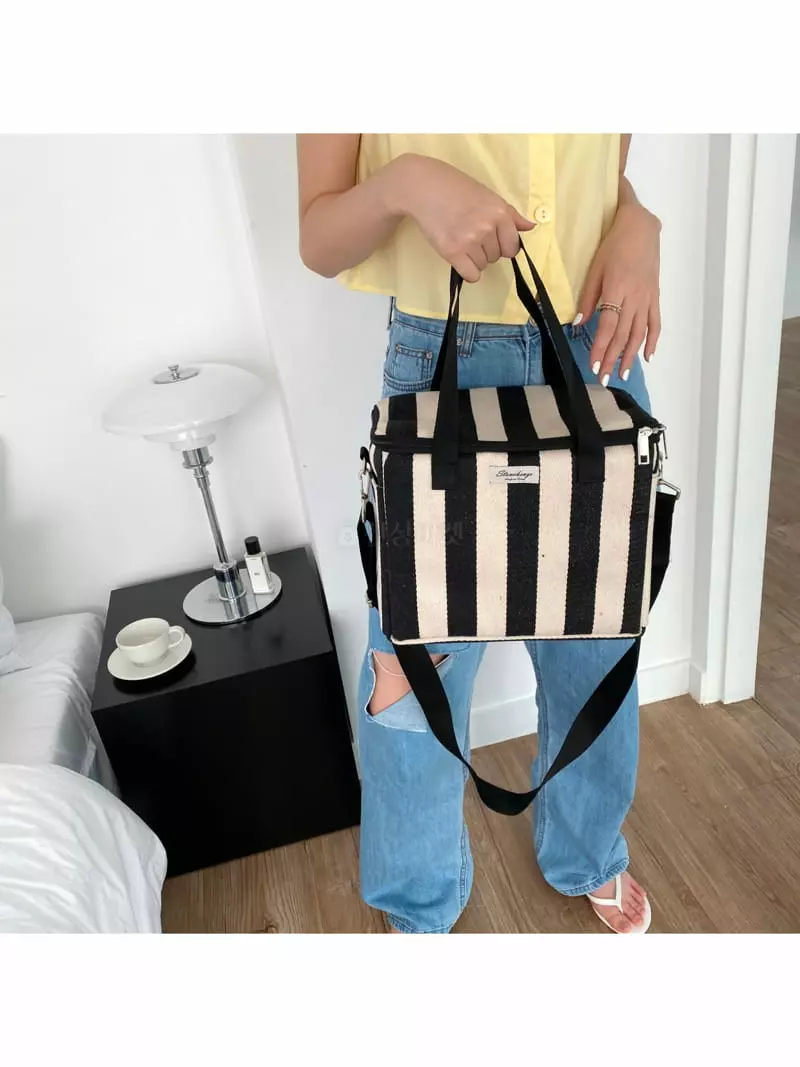 Megoshop - Korean Women Fashion - #momslook - Stripes Cooler Bag - 10