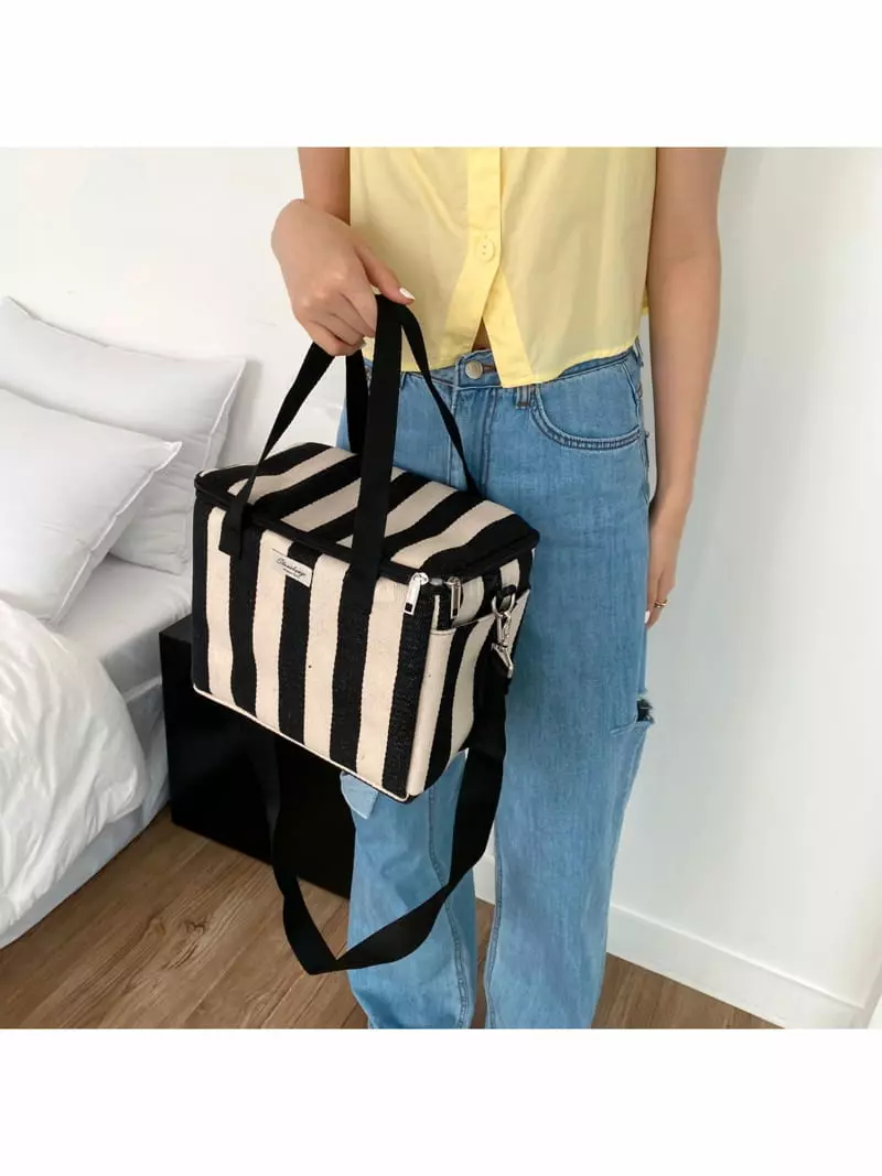 Megoshop - Korean Women Fashion - #momslook - Stripes Cooler Bag - 11