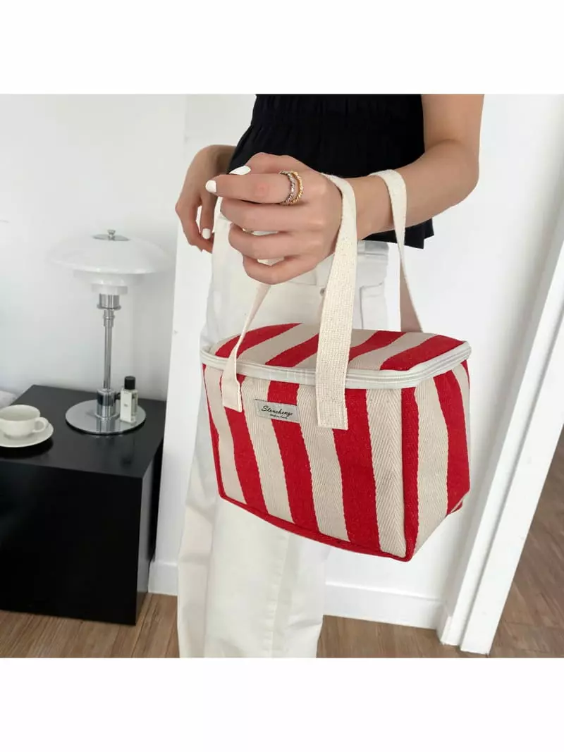 Megoshop - Korean Women Fashion - #womensfashion - Stripes Cooler Bag - 4