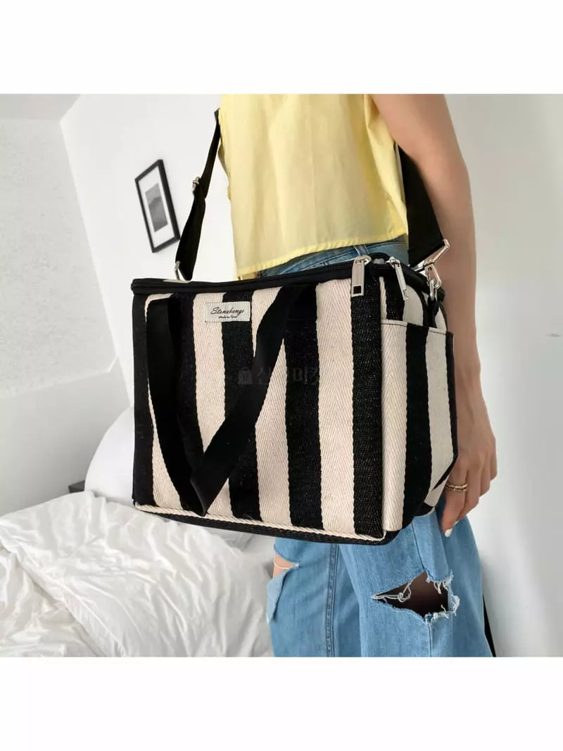Megoshop - Korean Women Fashion - #momslook - Stripes Cooler Bag - 8