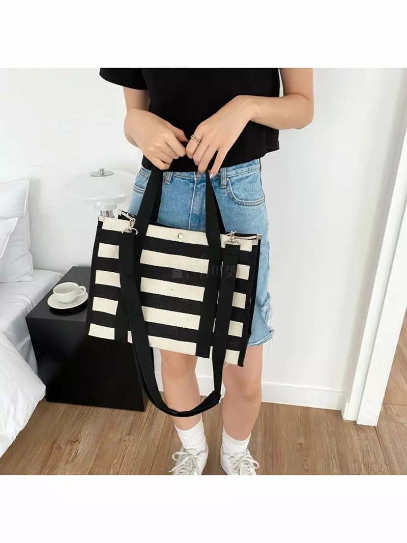 Megoshop - Korean Women Fashion - #momslook - Stripes Diaper Bag - 11