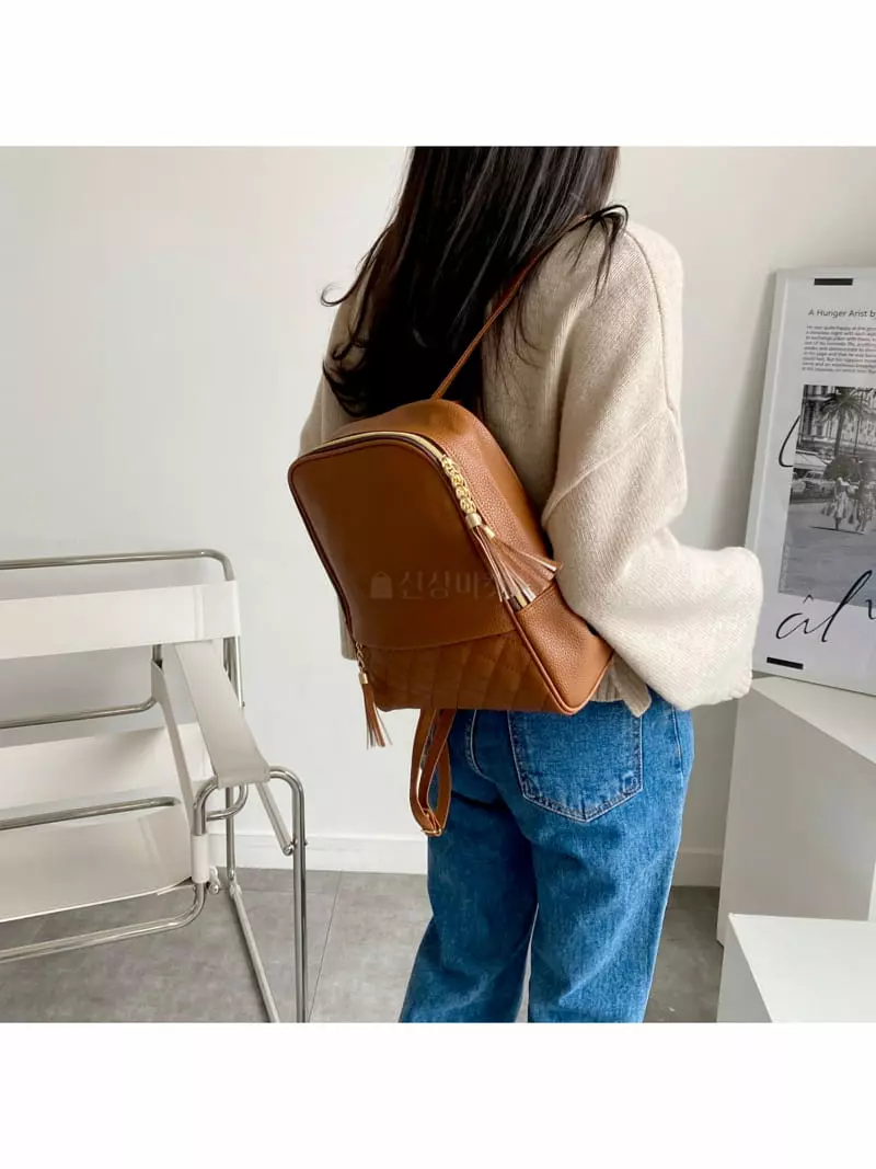 Megoshop - Korean Women Fashion - #momslook - Quilting Tesle Back Pack - 6