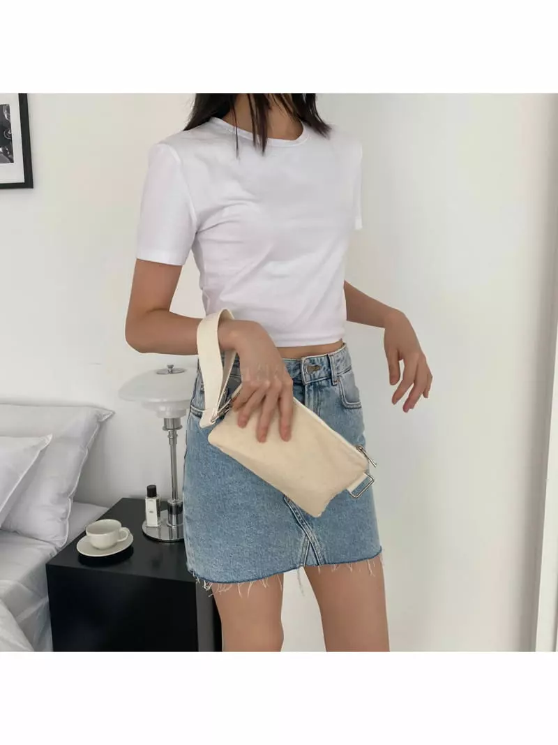Megoshop - Korean Women Fashion - #pursuepretty - Canvas Mini Cross Bag - 12