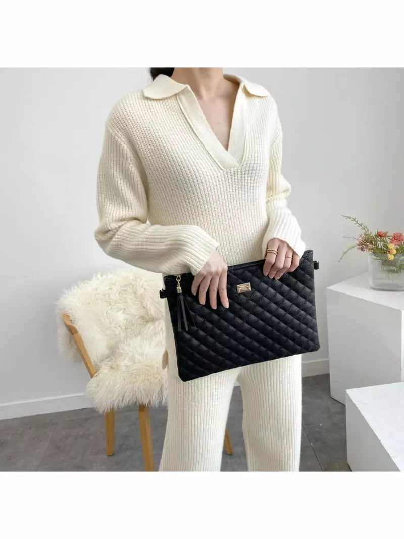 Megoshop - Korean Women Fashion - #pursuepretty - Quilting Tesle Bag - 12
