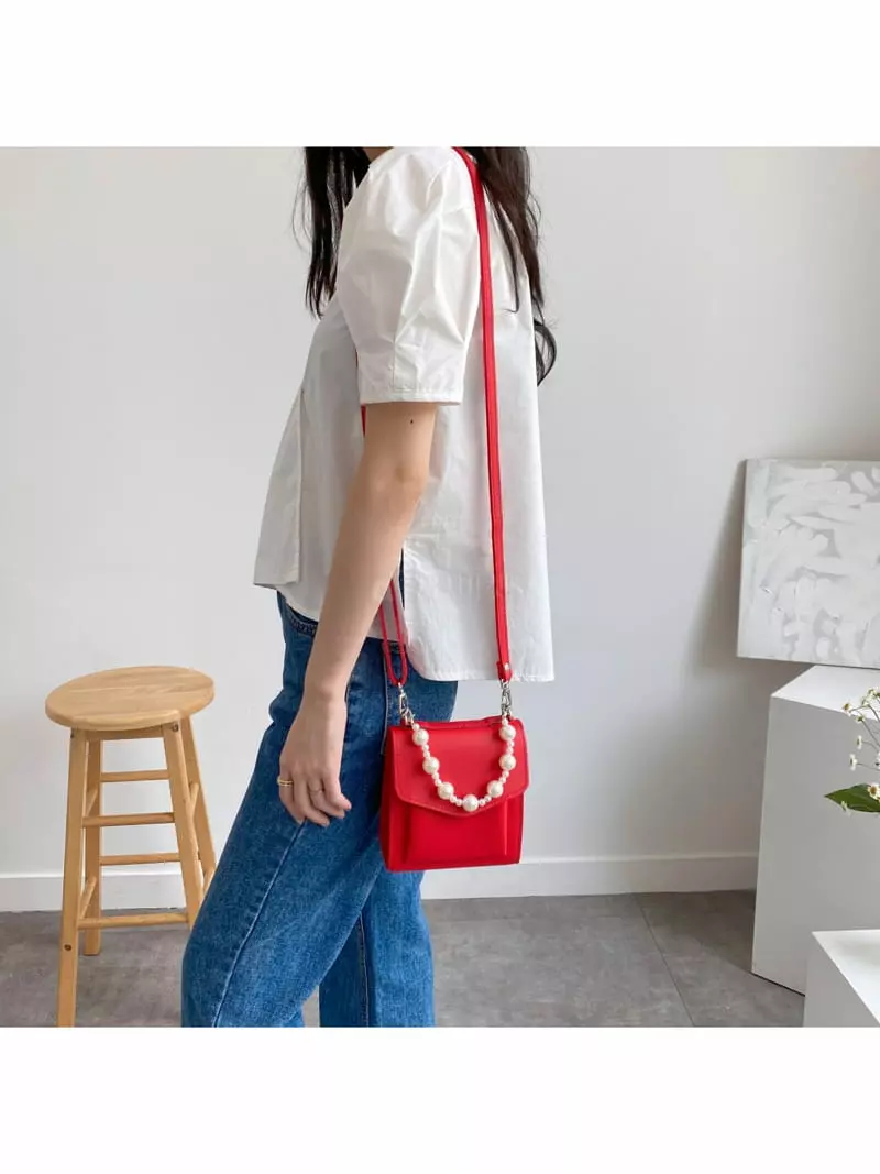 Megoshop - Korean Women Fashion - #thatsdarling - Pearl Stripes Bag - 10