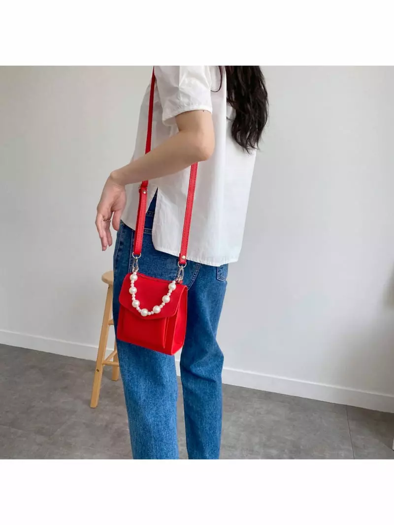 Megoshop - Korean Women Fashion - #thelittlethings - Pearl Stripes Bag - 11