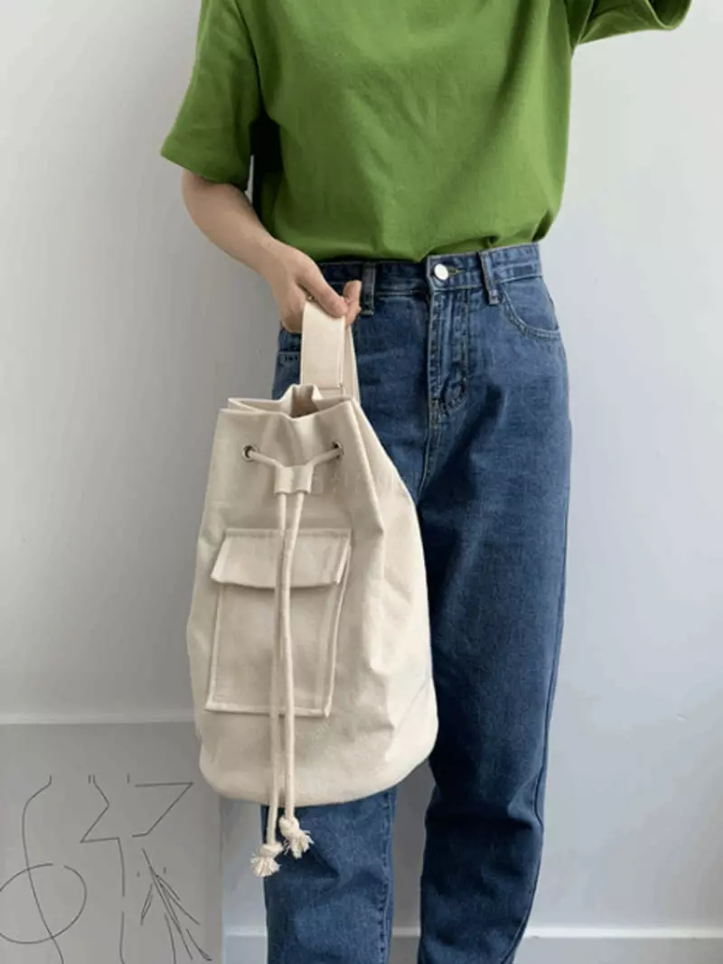 Megoshop - Korean Women Fashion - #momslook - Canvas Bag - 4