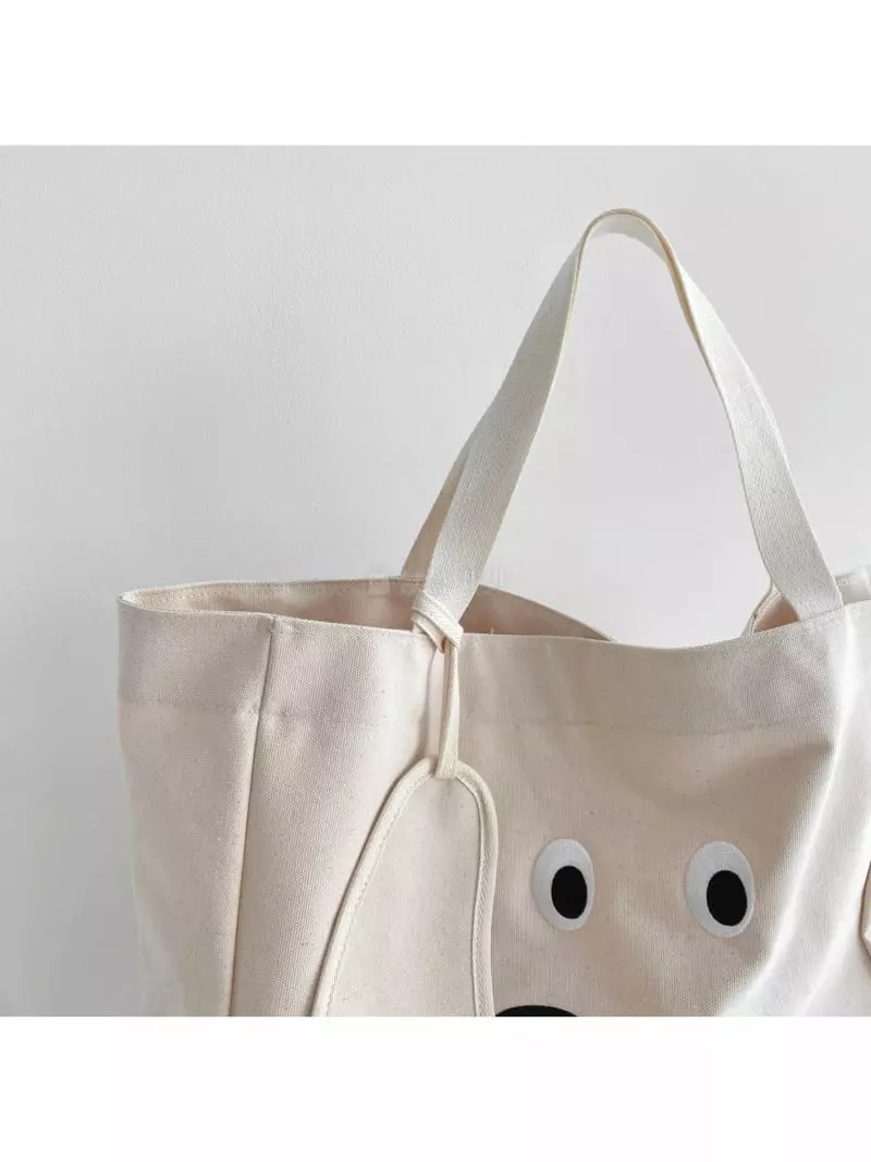 Megoshop - Korean Women Fashion - #womensfashion - Canvas Puppy A Nap Blanket Bag - 2