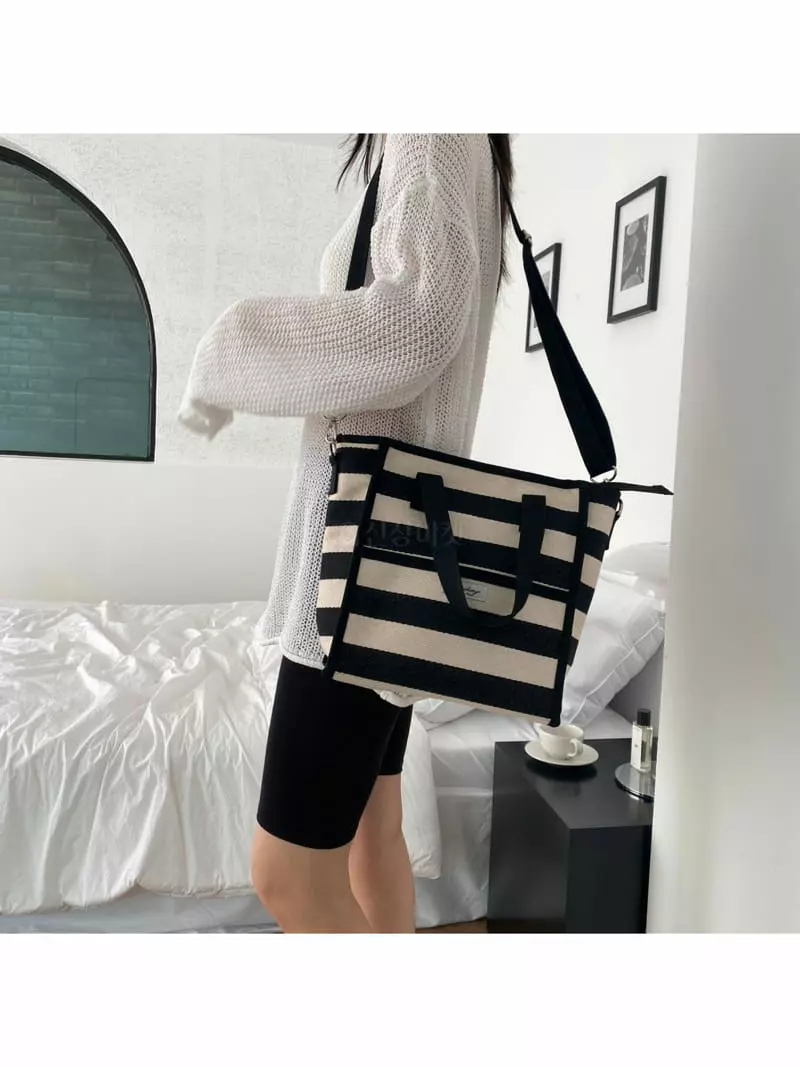 Megoshop - Korean Women Fashion - #womensfashion - Stripes Square Cooler Bag - 11