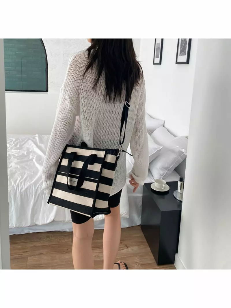 Megoshop - Korean Women Fashion - #womensfashion - Stripes Square Cooler Bag - 7