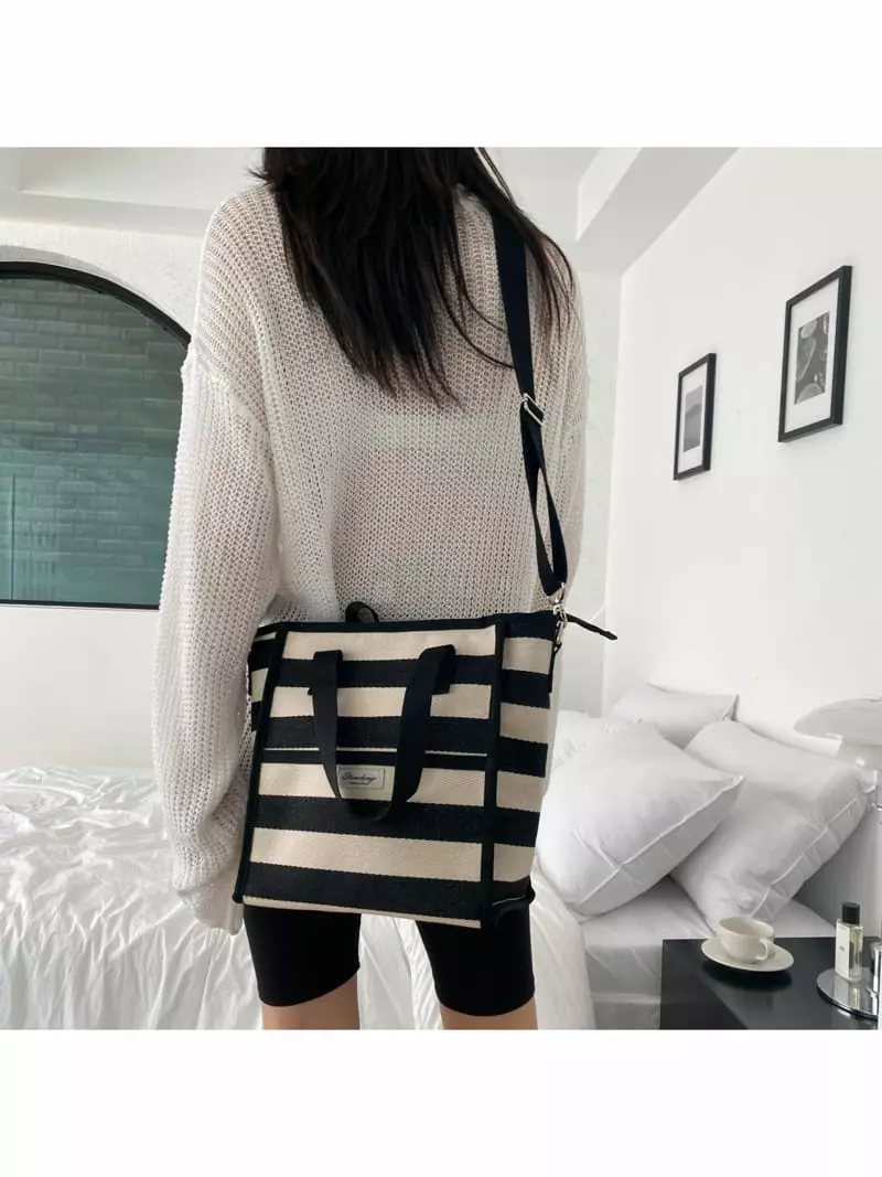 Megoshop - Korean Women Fashion - #womensfashion - Stripes Square Cooler Bag - 9