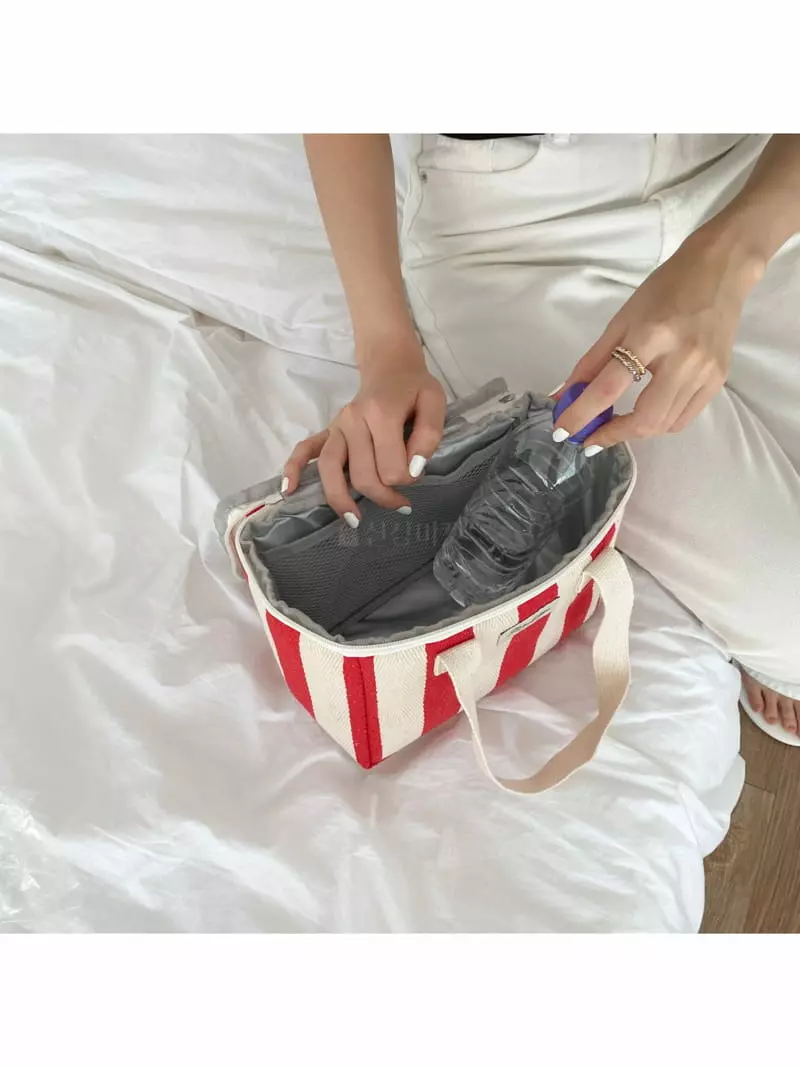 Megoshop - Korean Women Fashion - #womensfashion - Stripes Cooler Bag - 5