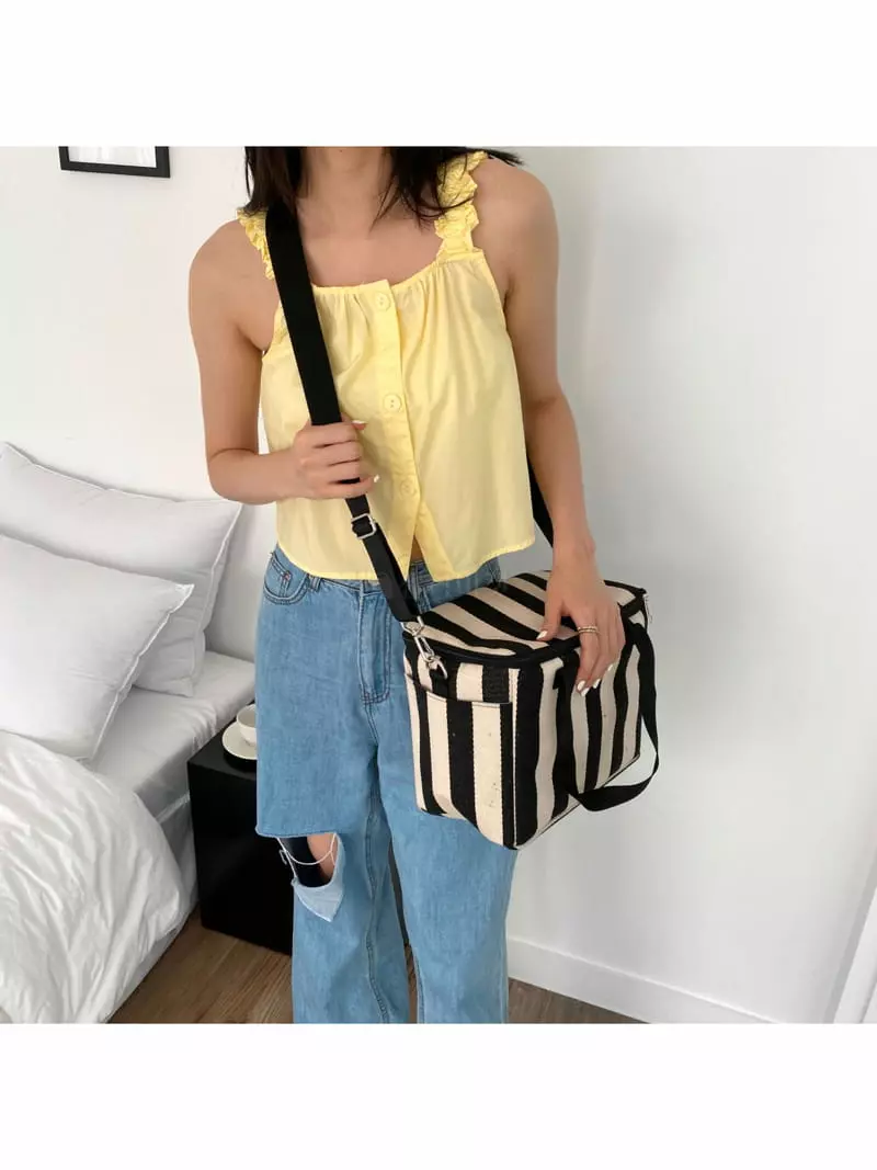 Megoshop - Korean Women Fashion - #womensfashion - Stripes Cooler Bag - 9