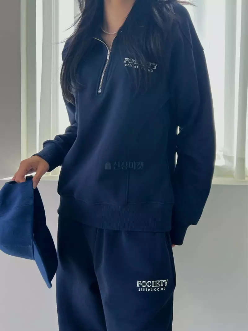 Mellor - Korean Women Fashion - #momslook - Half Zip-up Sweatshirt - 3