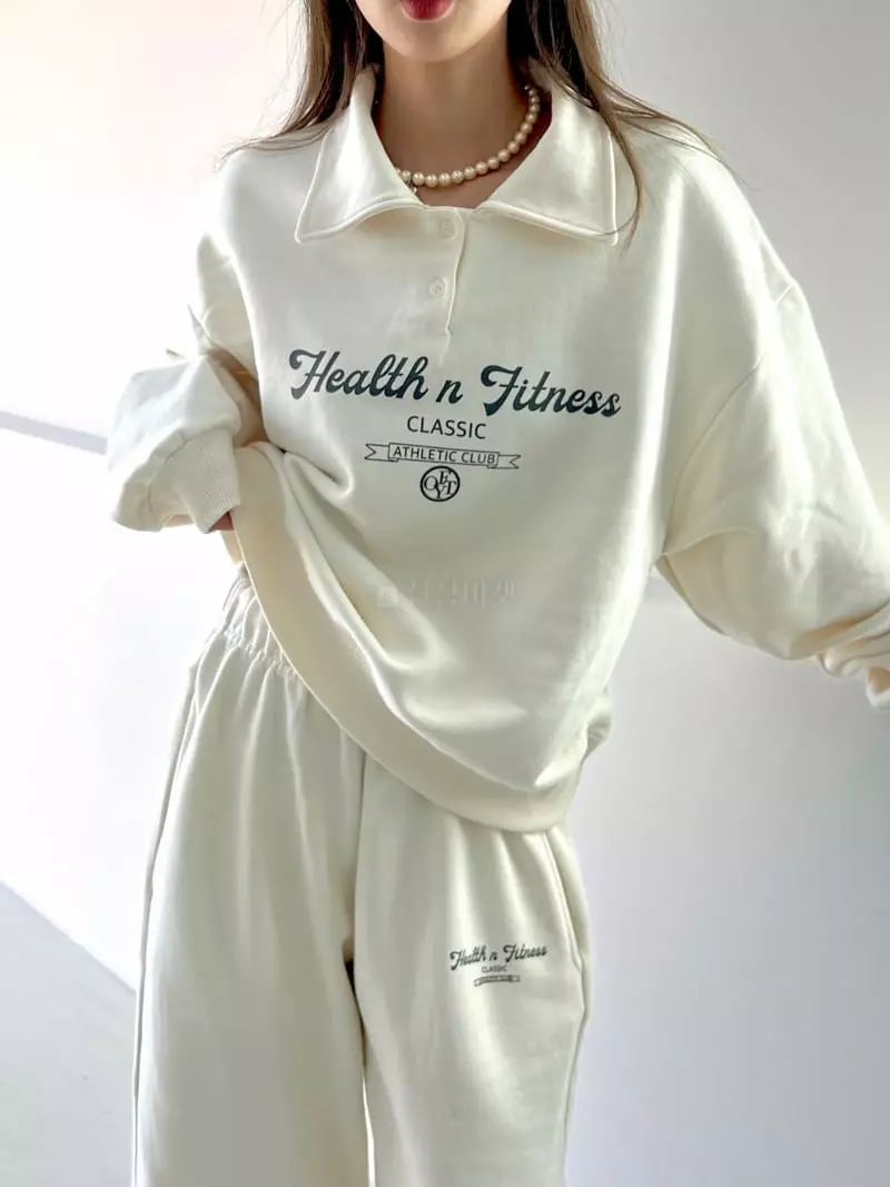 Mellor - Korean Women Fashion - #momslook - Collar Sweatshirt