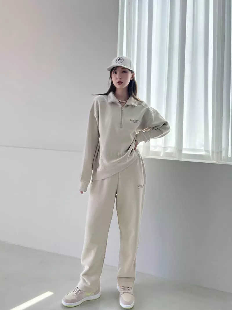 Mellor - Korean Women Fashion - #womensfashion - Half Zip-up Pants