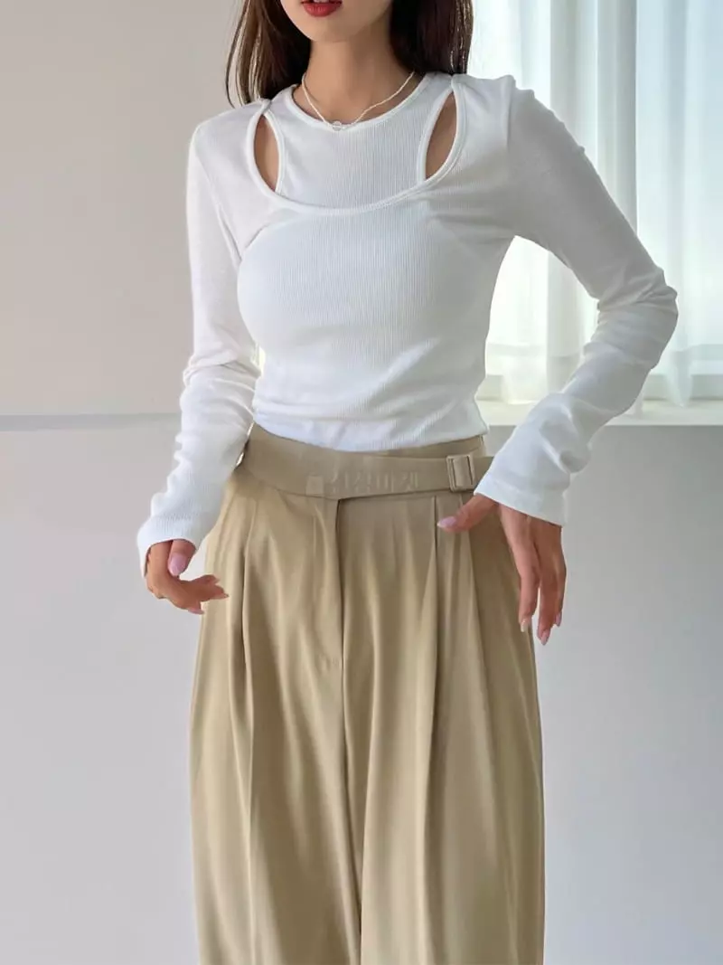 Mellor - Korean Women Fashion - #womensfashion - Cut Out Tee - 3