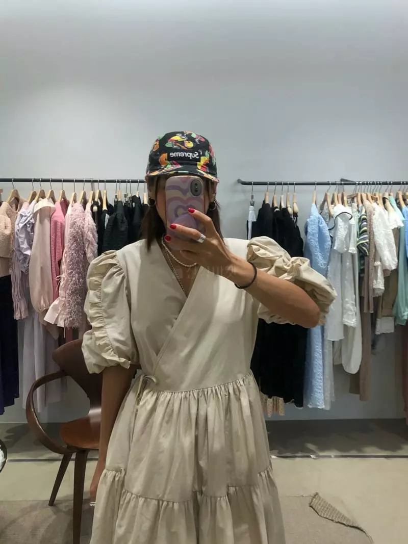 Melted - Korean Women Fashion - #momslook - Milk Wrap One-piece - 7