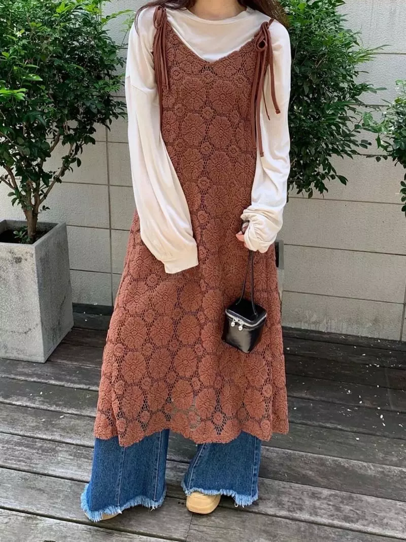 Melted - Korean Women Fashion - #momslook - Rose One-piece - 7